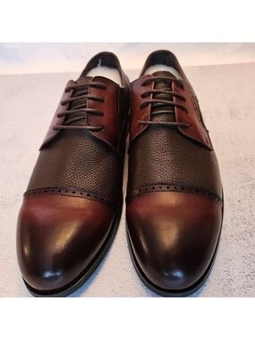 🍁NIB Size 7 Two Tone Derby Shoes For Men in Calf Leather, Product of Canada🍁